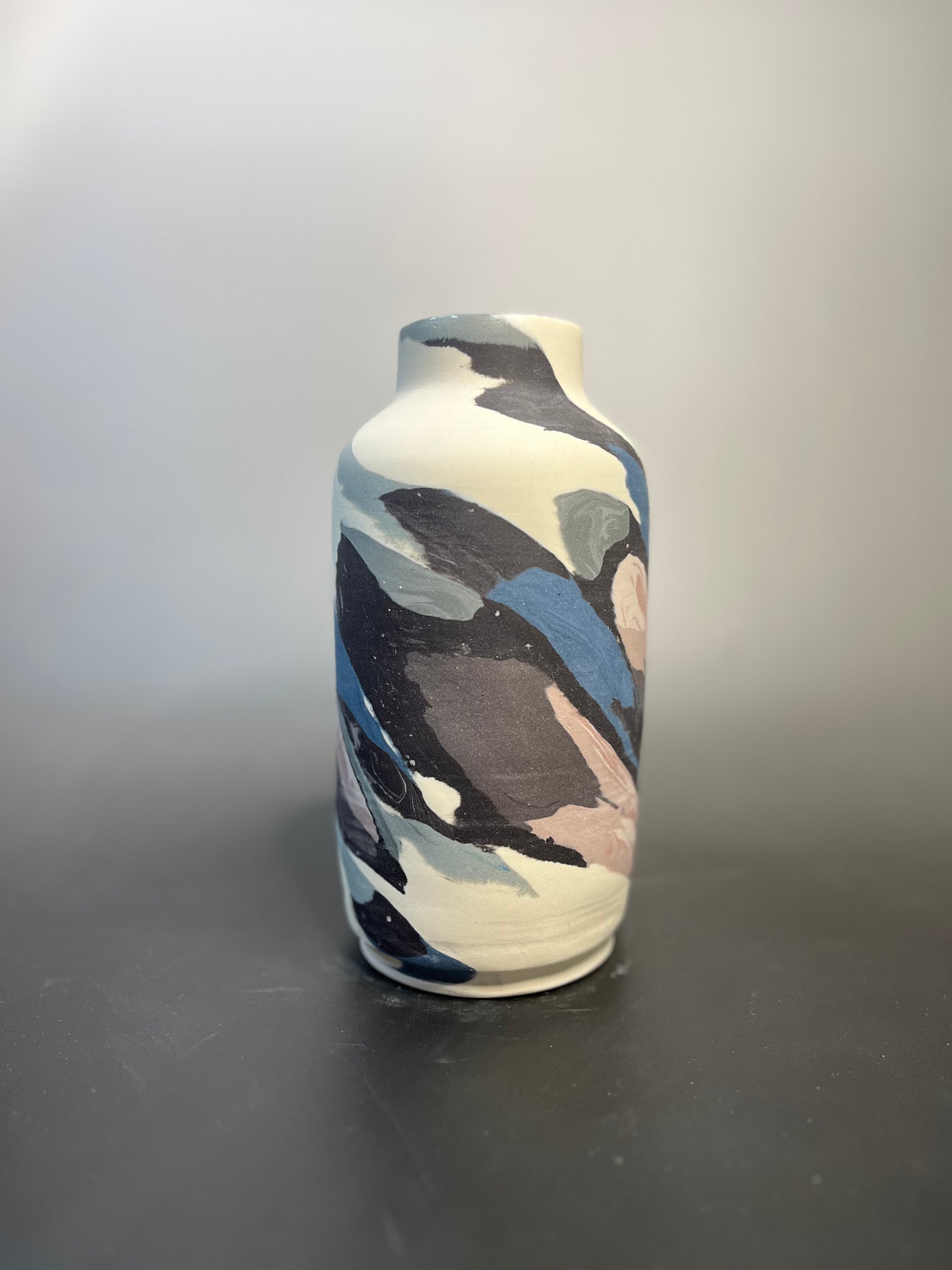 Pill shaped nerikomi vase